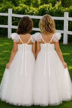 Heidi ~ Ivory White Party Girl Dress /Flower Girl Dress, 3 of 11