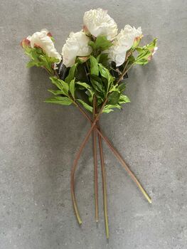Artificial White Real Feel Peony, 6 of 11