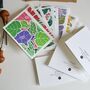 Colourful Linocut Birth Flower Notecards Set Of 12, thumbnail 5 of 10