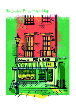 The London Pie And Mash Shop Greetings Card, 2 of 2