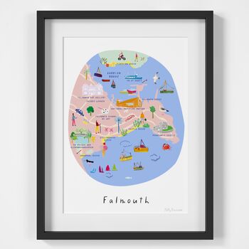 Map Of Falmouth, Cornwall Illustrated Art Print, 2 of 3