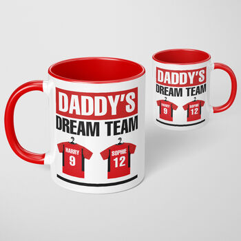 Daddys Dream Team Football Mug Dad Gift Fathers Day, 5 of 10