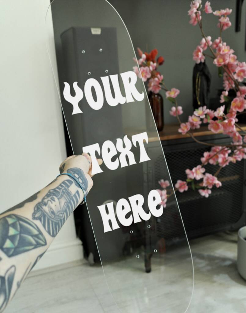Personalised Custom Clear Acrylic Skateboard Deck By Yil Printworks
