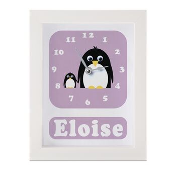 Personalised Children's Penguins Clock, 9 of 10