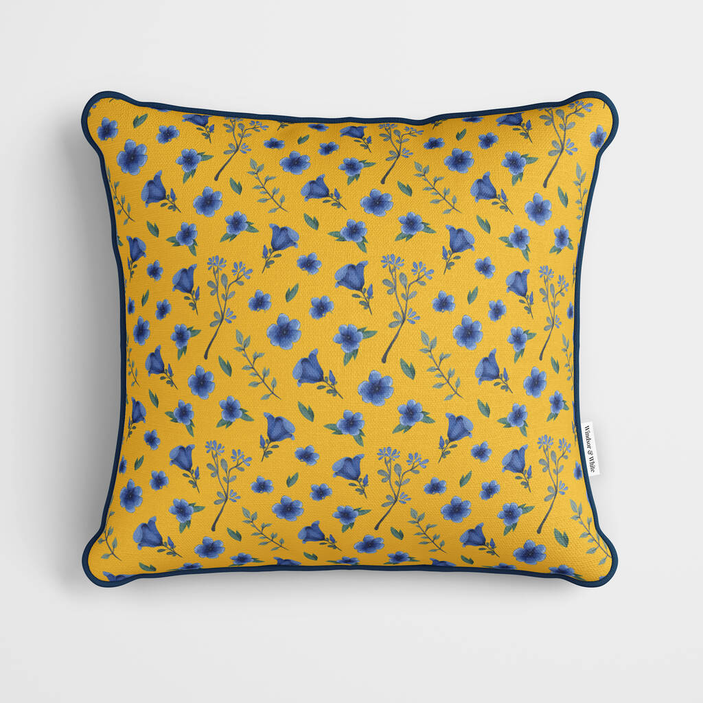 Yellow Ditsy Floral Cushion By MBT Studio | notonthehighstreet.com