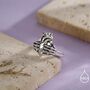 Anatomical Heart And Skeleton Hands Sterling Silver Ring, thumbnail 5 of 12
