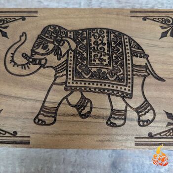 Wooden Gift For Mum,Indian Elephant Design Jewellery Box, 3 of 9