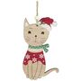 Wooden Hanging Cat Christmas Tree Decoration, thumbnail 2 of 2