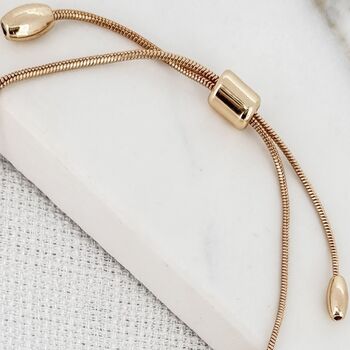 Black And Gold Curb Chain Bracelet With Three Hearts, 3 of 3