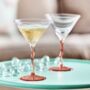 Set Of Two Wobbly Stemed Martini Glasses, thumbnail 3 of 4
