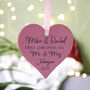 First Married Christmas Wooden Heart Tree Decoration, thumbnail 11 of 12