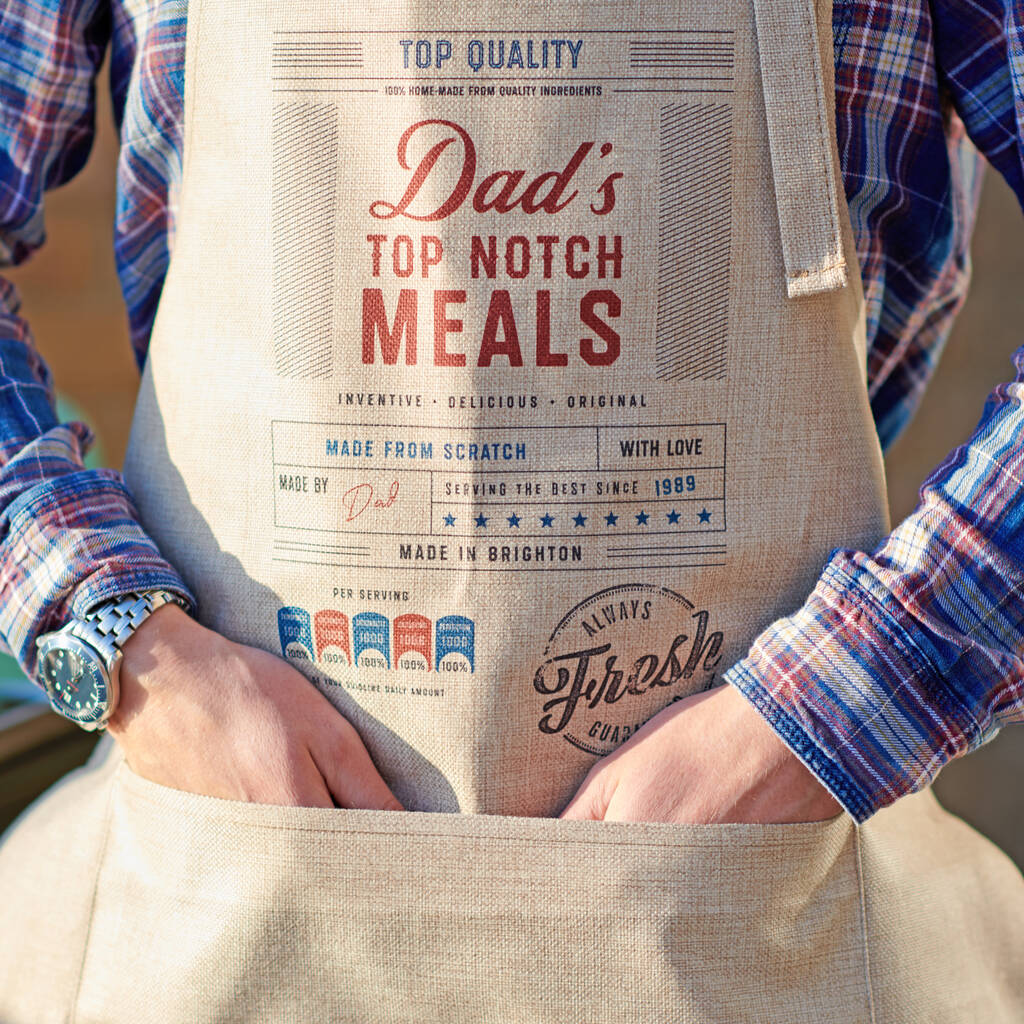 Personalised Burlap Top Notch Chef Apron By Oakdene Designs
