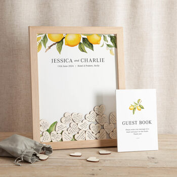Sicily Drop Top Frame Wedding Guest Book, 4 of 5