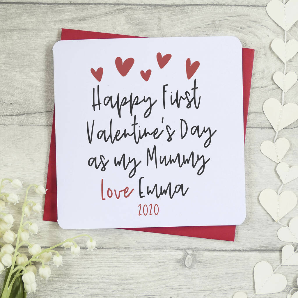 Happy First Valentines As My Mummy Personalised Card By Parsy Card Co ...