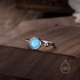 Blue Opal Open Ring In Sterling Silver, thumbnail 3 of 10