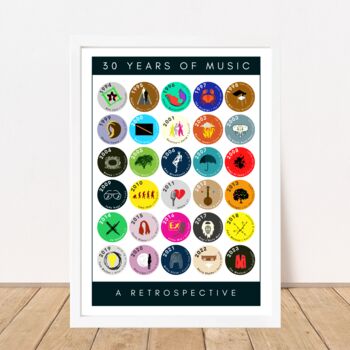 Personalised 30 Years Of Music Birthday Print, 2 of 6