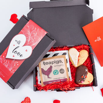 Valentine's Coffee, Tea And Biscuits Letterbox Gift, 2 of 2