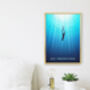 Go Freediving Travel Poster Art Print, thumbnail 3 of 8