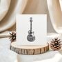 Guitar – Hand Drawn Music Greeting Card Illustration, thumbnail 1 of 6