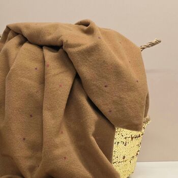 Dots Blanket Scarf In Caramel Brown, 2 of 3