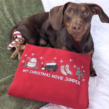 Personalised Dog Lover Christmas Movie Jumper, 3 of 12