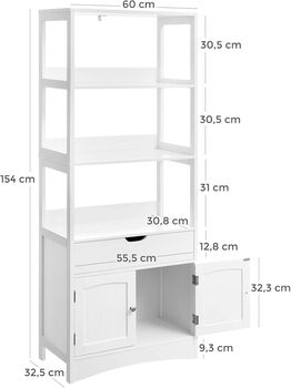 Tall Storage Cabinet With Drawer And Shelves, 2 of 8