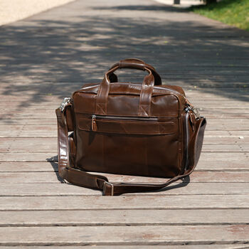 Genuine Leather Messenger Briefcase, 4 of 7