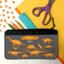 Personalised Dinosaur Chart Fabric Pencil Case, thumbnail 1 of 11