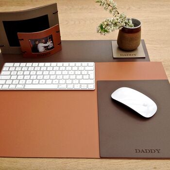 Dad's Leather Mouse Mat And Coaster, 2 of 5