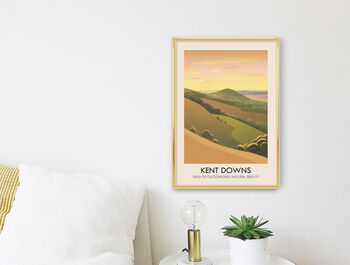 Kent Downs Aonb Travel Poster Art Print, 2 of 8