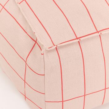 Vibes Adult Long Beanbag In Pink Grid, 4 of 4