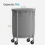 Rolling Laundry Basket With Steel Frame Trolley, thumbnail 2 of 7