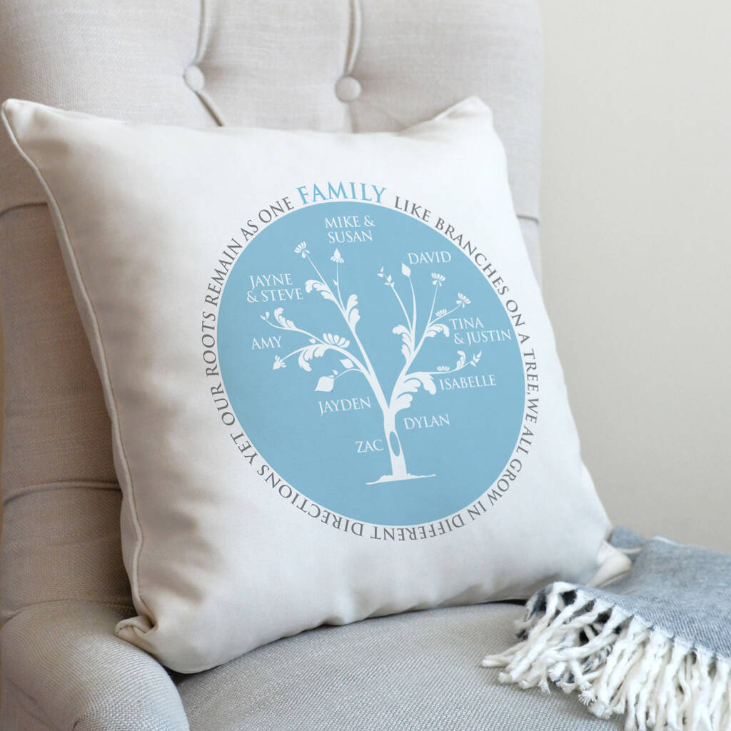 Personalised Family Tree Circle Cushion, 1 of 6