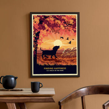 Dachshund In An Autumn Park. Limited Edition Dog Print, 2 of 8