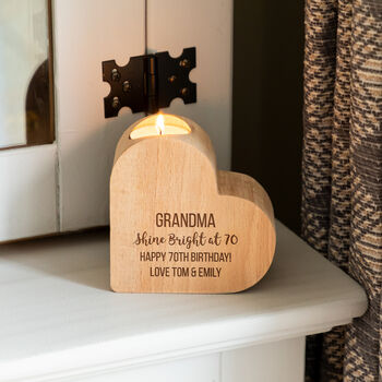 Personalised Heart Candle Holder Milestone Birthday Gift, 6 of 6