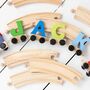 Wooden Letter Name Train Toy Pastel And Light Colours, thumbnail 2 of 9