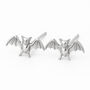 Sterling Silver Bat Stud Earrings – 12mm X 6mm, thumbnail 3 of 7