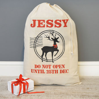 Personalised Reindeer Christmas Sack, 3 of 3