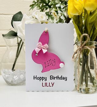 Personalised Granddaughter Niece Bunny Birthday Card, 2 of 2