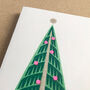 Retro Christmas Tree Mini Holiday Card, thumbnail 3 of 4