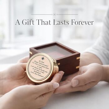 Vintage Brass Sundial Compass With Wooden Box, 5 of 9