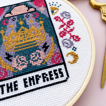 'The Empress' Tarot Cross Stitch Kit, 2 of 3