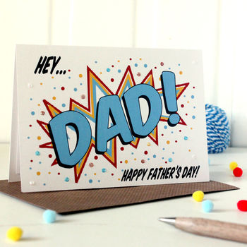 Personalised Father's Day Card, Comic Book Style, 2 of 4