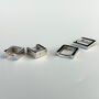 Sterling Silver Square Huggie Hoop Earrings, thumbnail 2 of 6