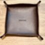 Personalised Dark Brown Square Leather Accessories Tray, thumbnail 3 of 12