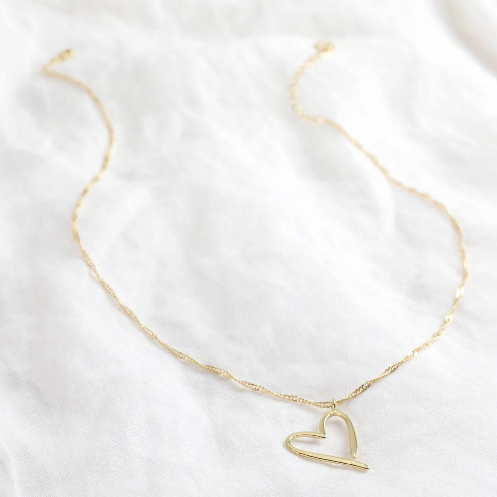 Signature Heart Outline Pendant Necklace By Lisa Angel ...