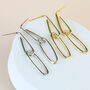 Minimalist Oval Dangle Stud Earrings, thumbnail 1 of 4