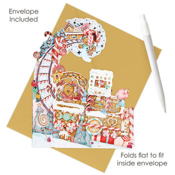 Pop Up 3D Pendulum Card Gingerbread Train, 2 of 3