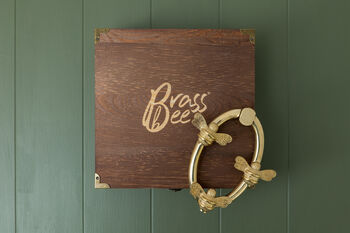 Solid Brass Nectar Bee Door Knockers Brass, 3 of 3