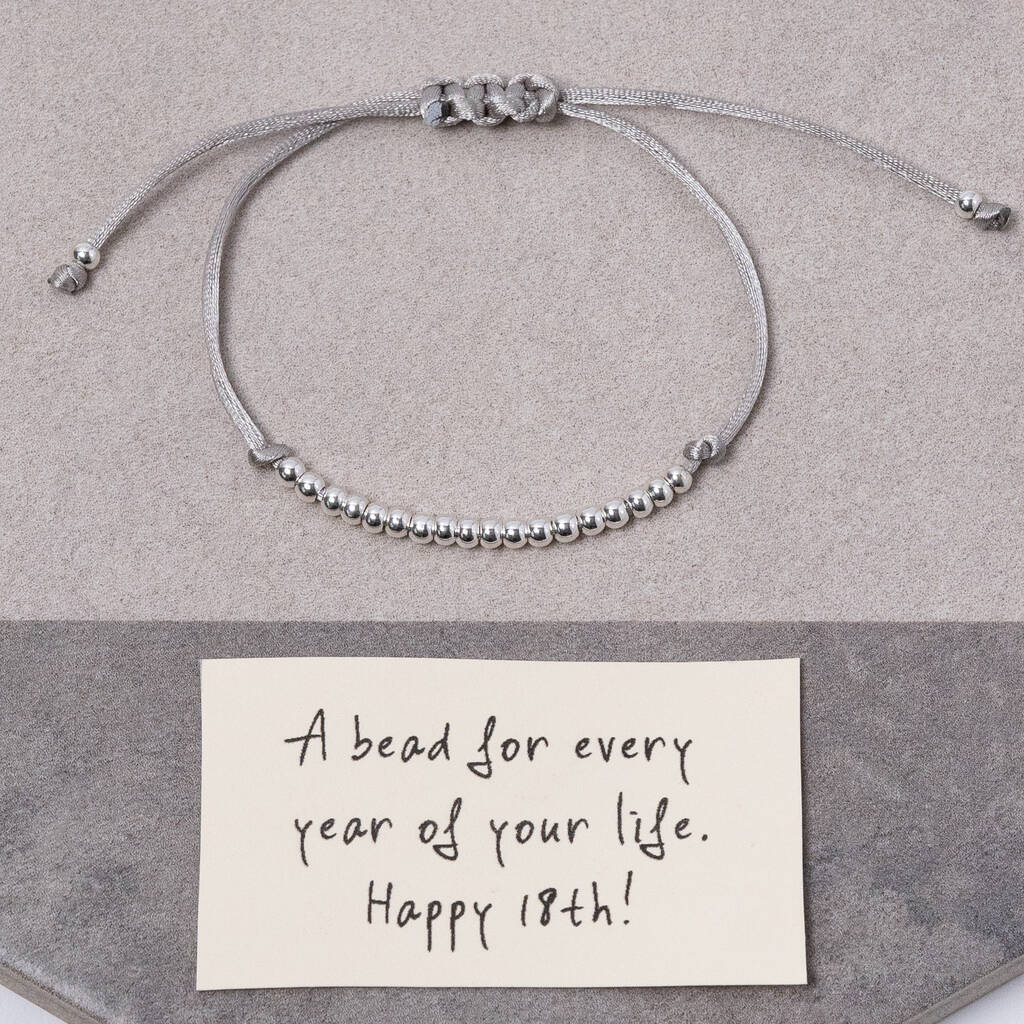 Sterling Silver Happy 18th Bead For Every Year Bracelet, 1 of 3